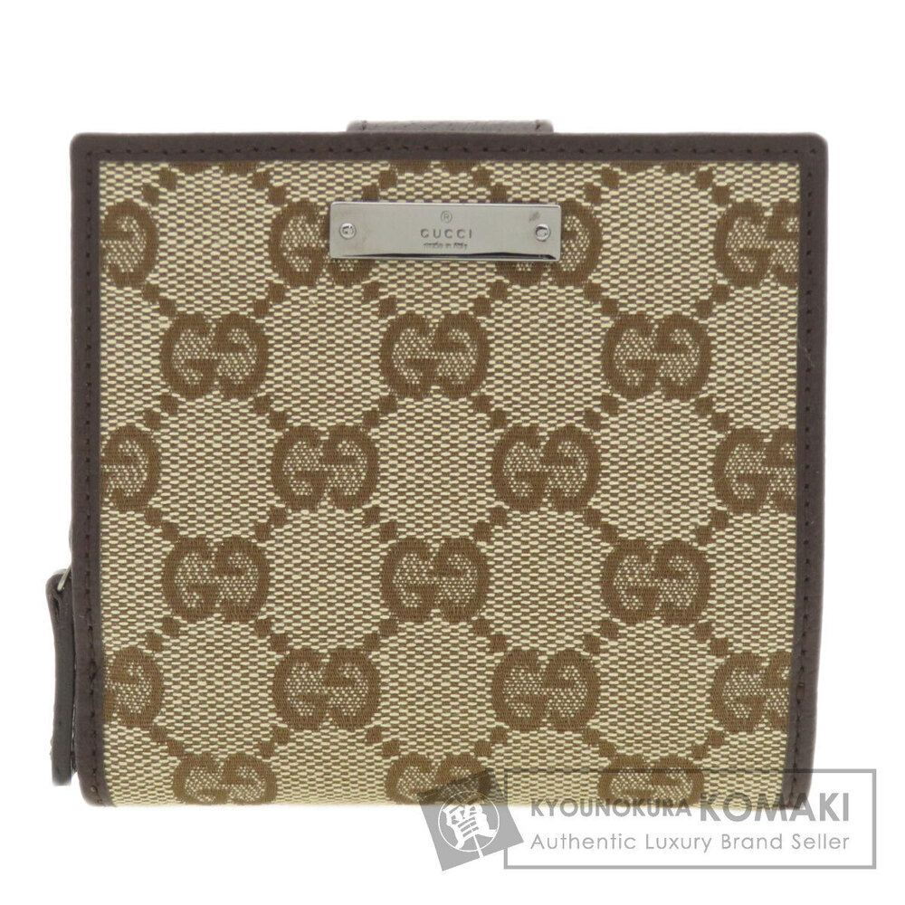 Gucci GG Bi fold Wallet Canvas Leather